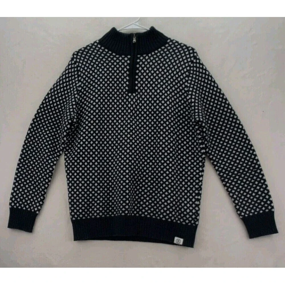 Long Wharf Supply Co Edgartown SeaWell Quarter Zip Navy Blue Sweater NWT Small